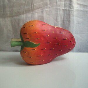 Handcrafted Wood Strawberry Napkin Mail Holder